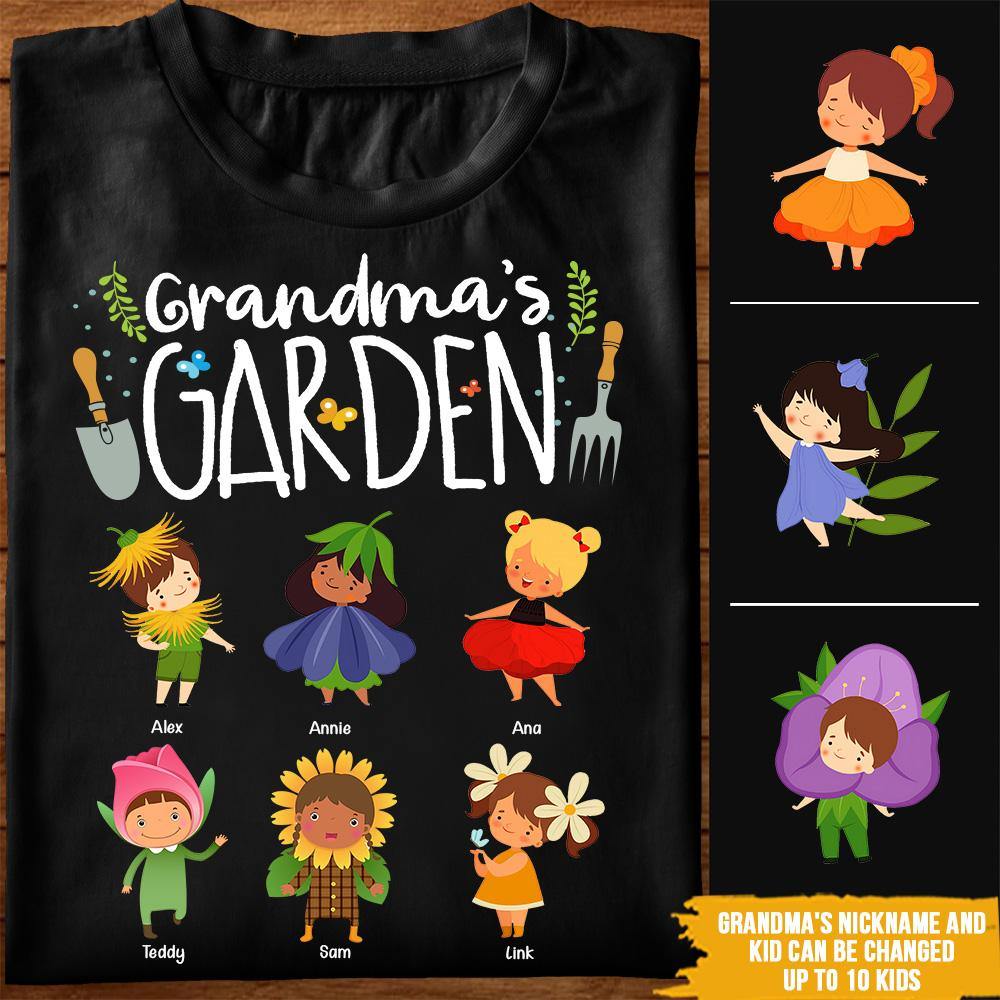 Grandma Custom T Shirt Grandma's Garden Personalized Gift - PERSONAL84