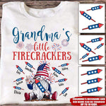 Grandma Custom T Shirt Grandma's Little Firecracker Independence Day Personalized Gift - PERSONAL84