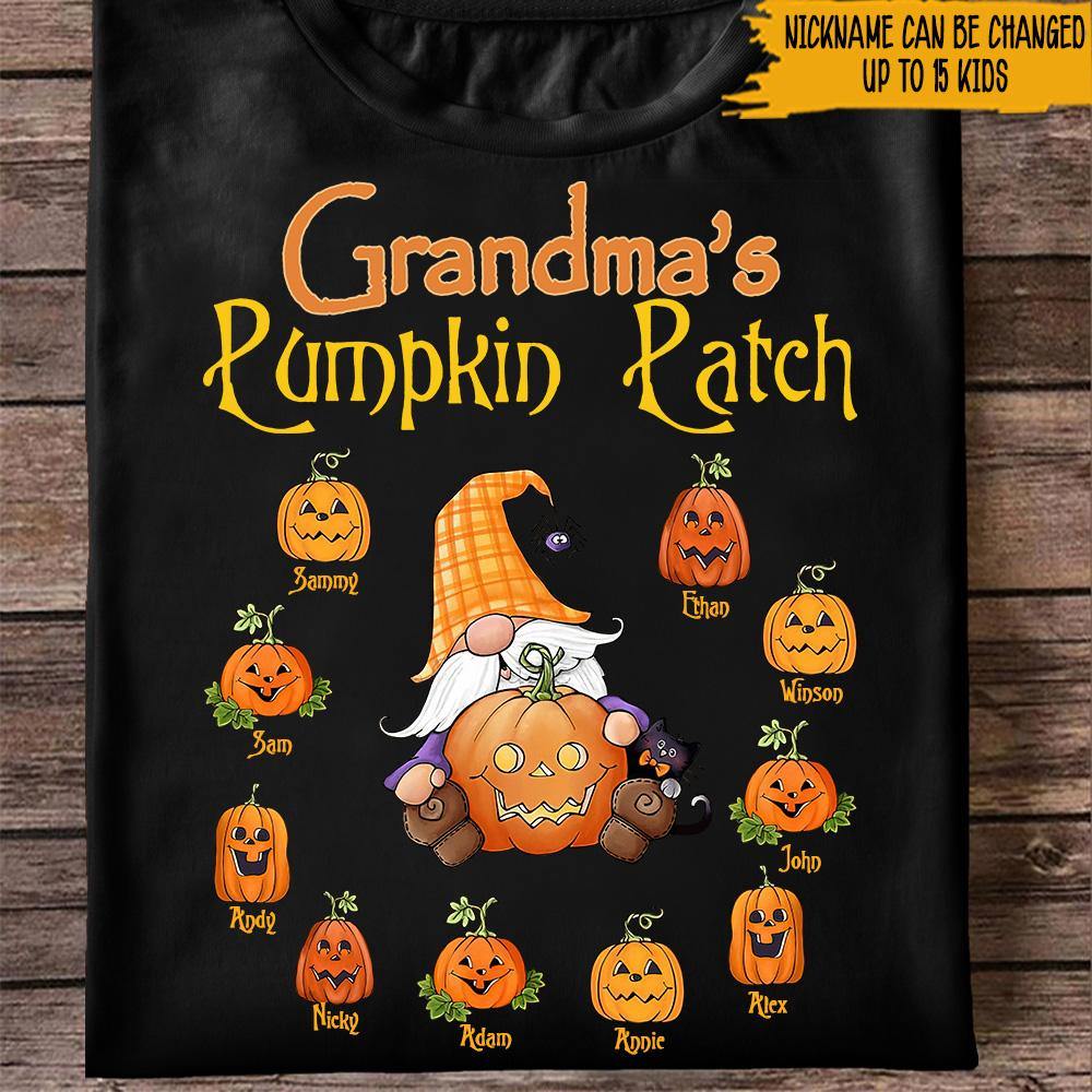 Grandma Custom T Shirt Grandma's Pumpkin Patch Personalized Gift Halloween - PERSONAL84