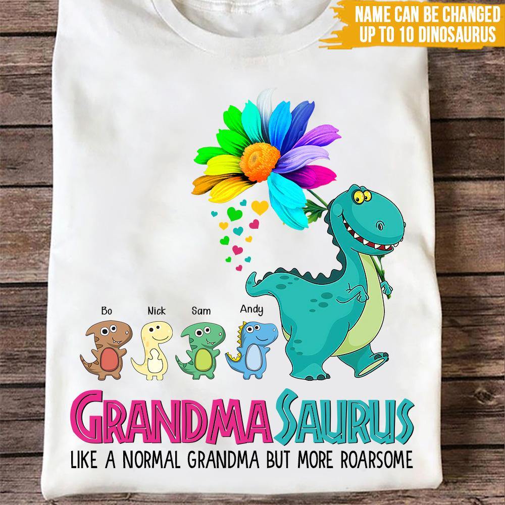 Grandma Custom T Shirt Grandmasaurus Like A Normal Grandma Personalized Gift - PERSONAL84