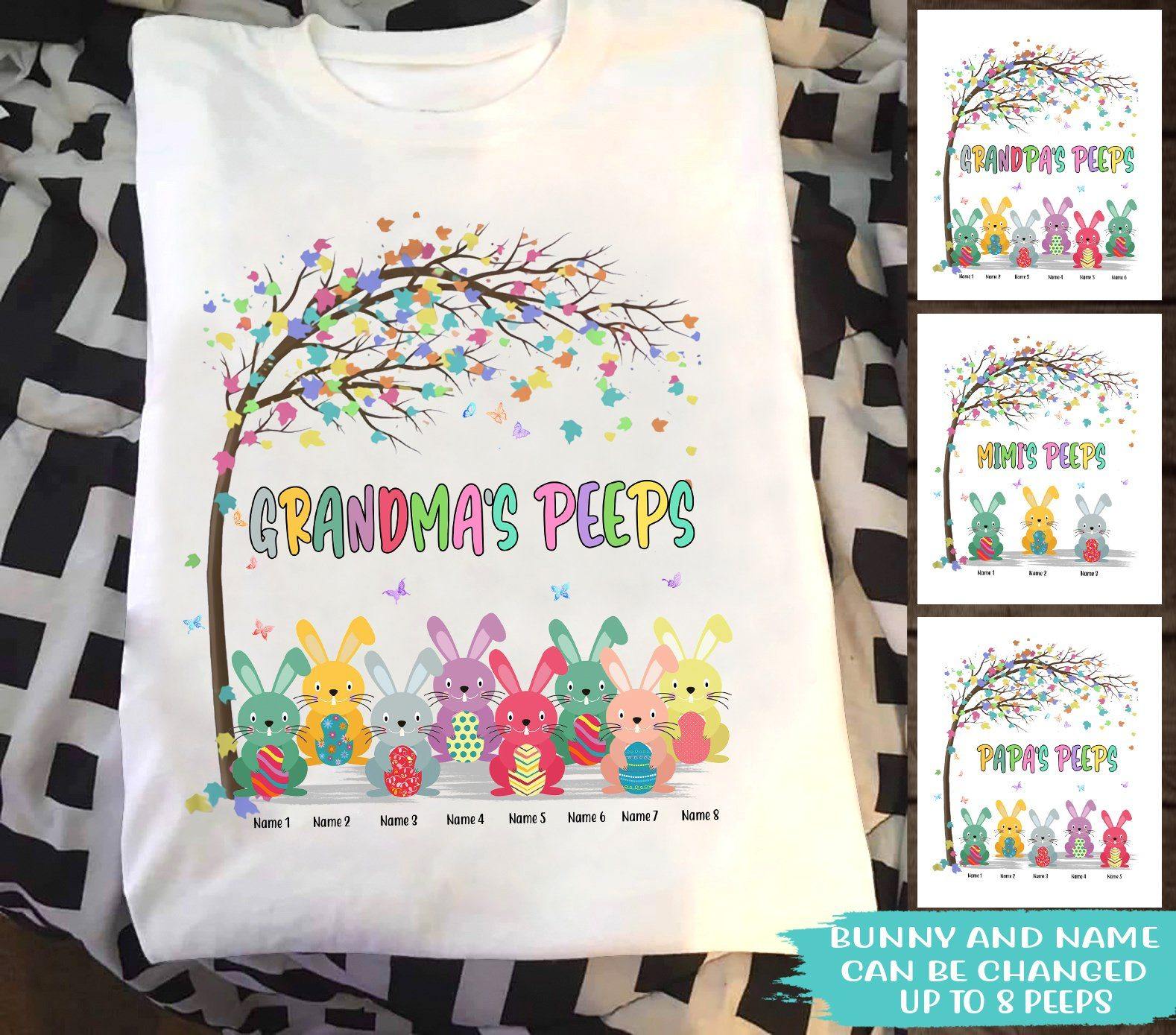 Grandma Custom T Shirt Life Is Better With My Peeps Easter Day Personalized Gift - PERSONAL84