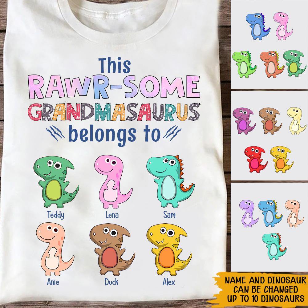 Grandma Custom T Shirt This Rawr-Some Grandmasaurus Belongs To Personalized Gift - PERSONAL84