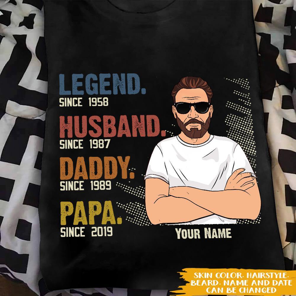 Grandpa Custom T Shirt Legend Husband Dad Personalized Gift - PERSONAL84