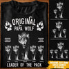 Grandpa Custom T Shirt Papa Wolf Leader Of The Pack Personalized Gift - PERSONAL84