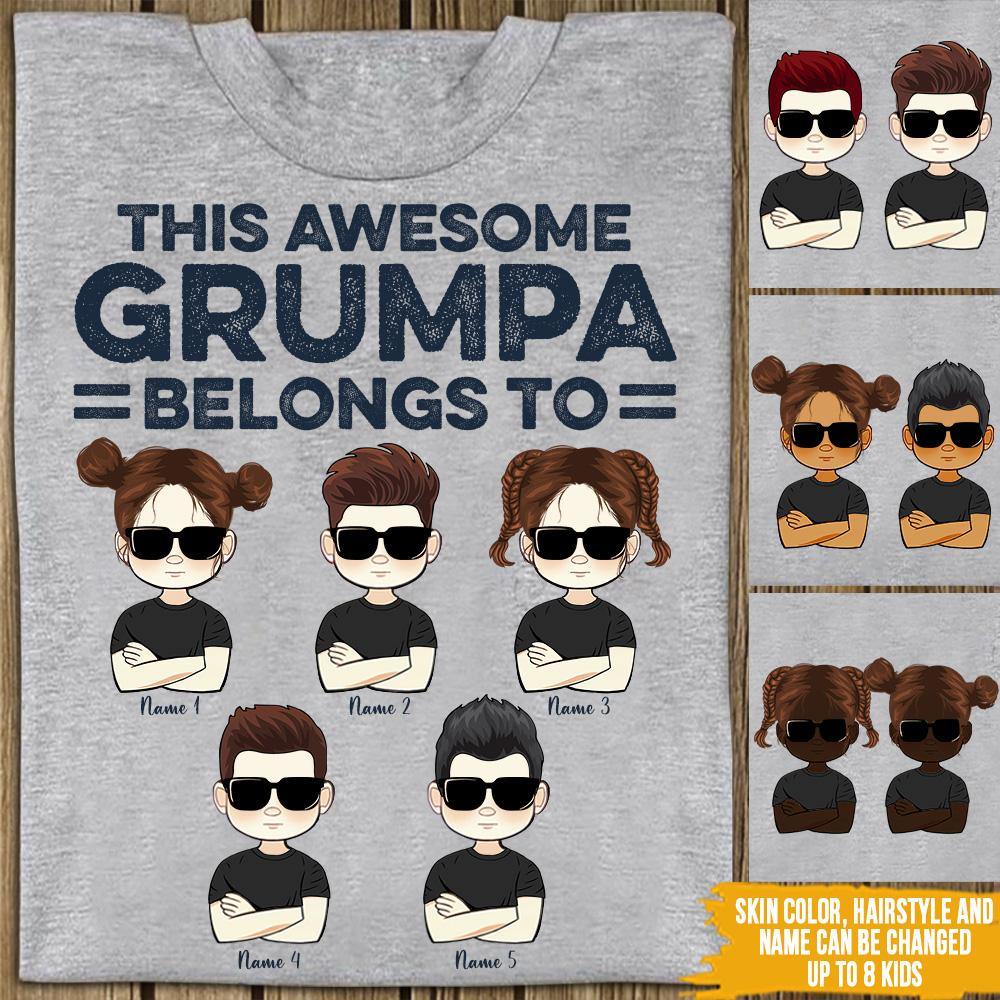 Grandpa Custom T Shirt This Grumpa Belongs To Personalized Gift - PERSONAL84