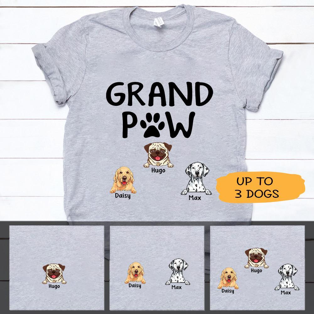 Grandpa Dogs Shirt Personalized Names And Breeds Grandpa Dog Grand PAW - PERSONAL84