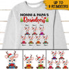 Grandparent Custom Shirt Nonni &amp; Papa&#39;s Reindeers Personalized Christmas Gift For Grandparent - PERSONAL84
