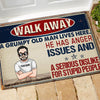 Grumpy Old Man Custom Doormat Walk Away A Grumpy Old Man Lives Here - PERSONAL84