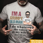 Grumpy Old Man Custom Shirt The Voice In My Wife's Head Personalized Gift - PERSONAL84