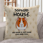 Guinea Pig Pillow Customized Funny Guinea Pig Lives Here With People Personalized Gift - PERSONAL84