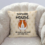 Guinea Pig Pillow Customized Funny Guinea Pig Lives Here With People Personalized Gift - PERSONAL84