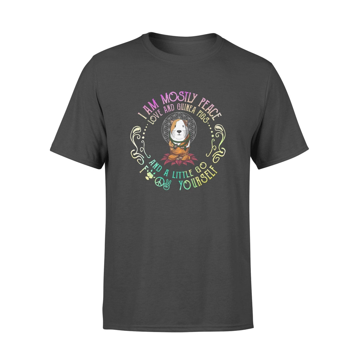 Guinea Pig, Yoga I'm Mostly Peace Love And Guinea Pigs - Standard T-shirt - PERSONAL84