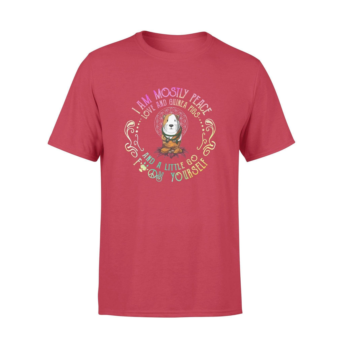 Guinea Pig, Yoga I'm Mostly Peace Love And Guinea Pigs - Standard T-shirt - PERSONAL84