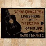 Guitar Custom Doormat A Fine Guitar Lover Lives Here With The Greatest Pick Of His Her Life Personalized Gift - PERSONAL84