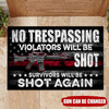Gun Custom Doormat No Trepassing Personalized Gift For Gun Advocate - PERSONAL84