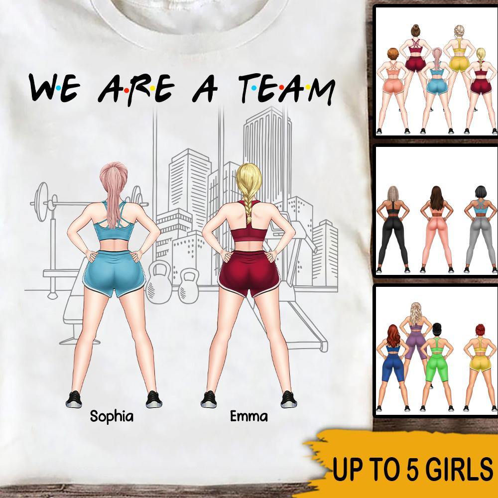 Gym Bestie Custom T Shirt We're A Team Personalized Gift - PERSONAL84