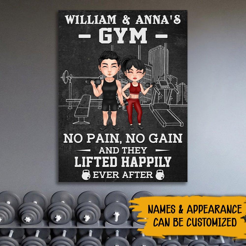 Gym Custom Metal Sign No Pain No Gain Personalized Gift For Fitness Couples - PERSONAL84