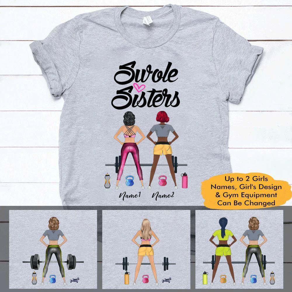 Gym Custom T Shirt Swole Sisters Personalized Gift - PERSONAL84