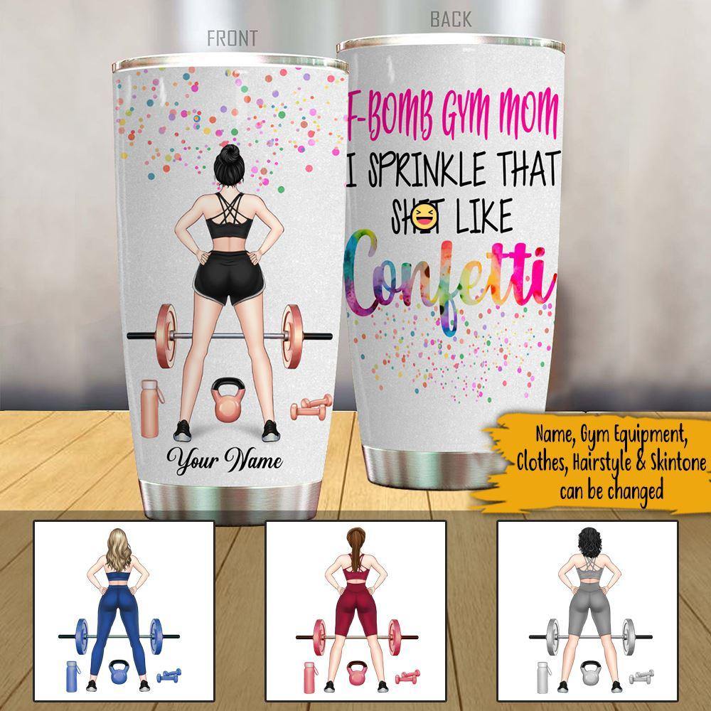 F Bomb Mom Confetti Design Handmade 40 Ounce Insulated Tumbler