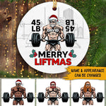 Gym Old Man Christmas Custom Ornament Merry Liftmas Personalized Gift For Gymer - PERSONAL84