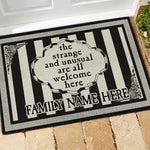 Halloween Custom Doormat The Strange And Unusual Are All Welcome Here Personalized Gift - PERSONAL84