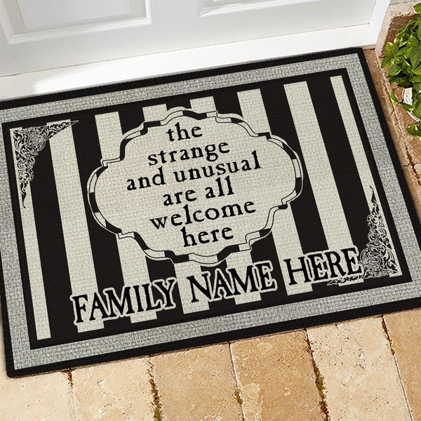 Halloween Doormat  Personalized Halloween Family Welcome Doormat