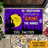 Halloween Family Custom Doormat Trespassing We&#39;re Tired Of Hiding The Bodies Personalized Gift - PERSONAL84