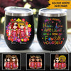 Hippie Bestie Custom Wine Tumbler We&#39;re Mostly Peace Love And Light Personalized Gift For Hippie - PERSONAL84