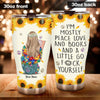Hippie Book Custom Tumbler I&#39;m Mostly Peace Love And Books Personalized Gift - PERSONAL84