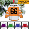 Hockey Custom Shape Ornament Uniform Name And Number Personalized Gift - PERSONAL84
