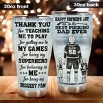 Hockey Custom Tumbler Happy Father's Day To The Best Pucking Dad Ever Personalized Gift - PERSONAL84