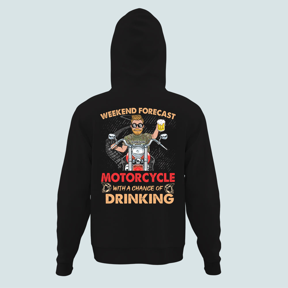 Veteran Biker Custom Shirt Weekend Forecast Motorcycle With A Chance Of Drinking Personalized Gift