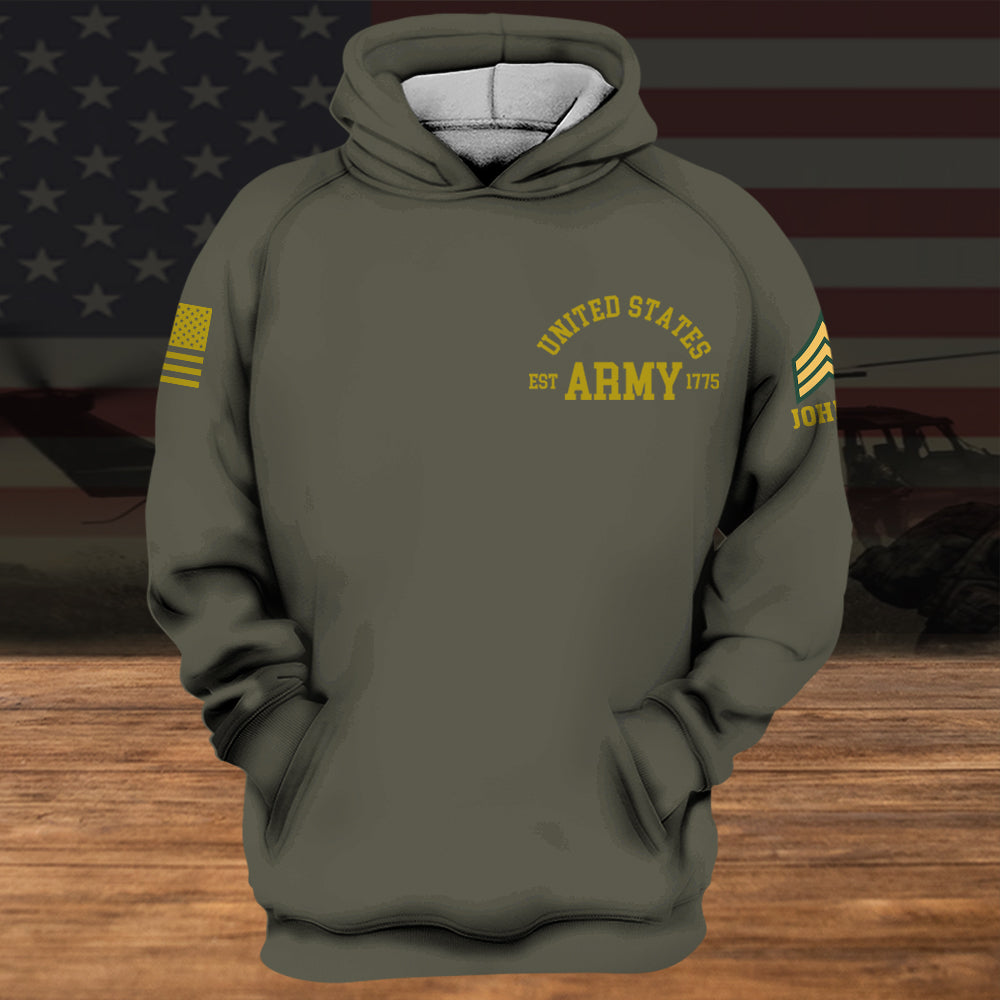 Army Veteran Custom All Over Printed Shirt Division And Rank Personalized Gift