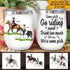 Horse Bestie Custom Wine Tumbler Some Girls Go Riding And Drink Too Much Personalized Gift - PERSONAL84