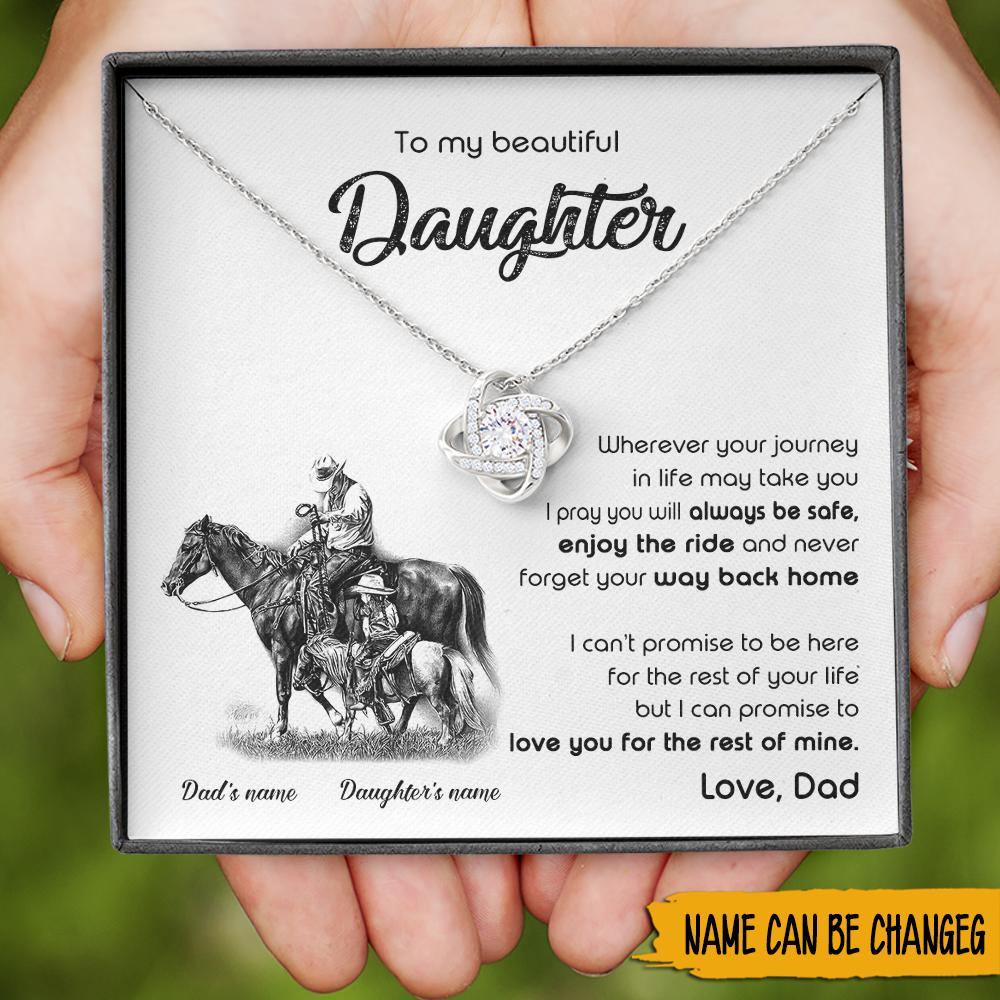 Horse Custom Necklace To My Daughter Never Forget Your Way Back Home Personalized Gift - PERSONAL84