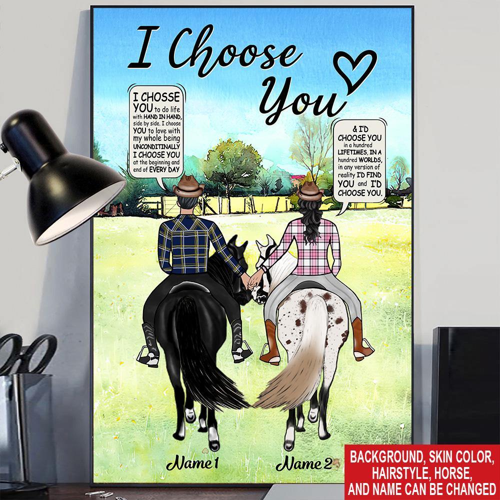 Horse Custom Poster I Choose You Couple Valentine's Day Personalized Gift - PERSONAL84