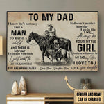 Horse Custom Poster You Will Always Be My Dad My Hero Father's Day Personalized Gift - PERSONAL84