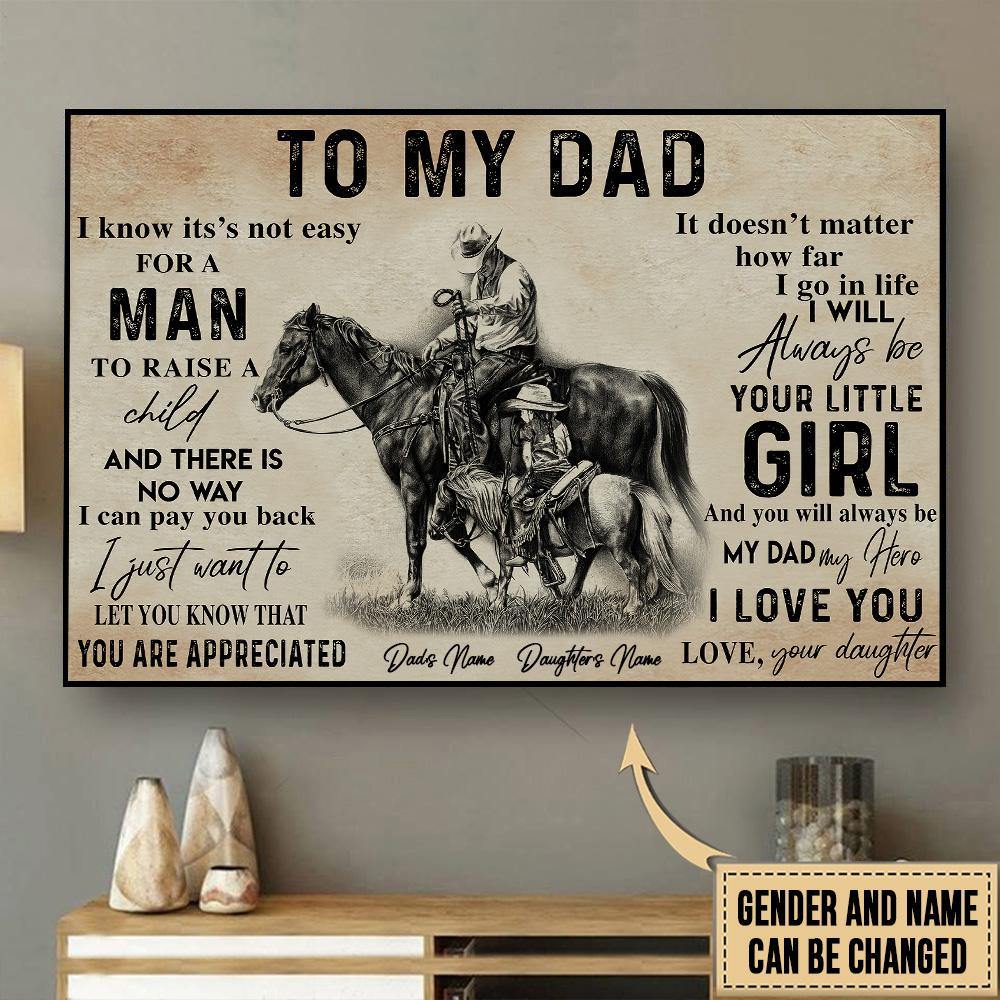 Horse Custom Poster You Will Always Be My Dad My Hero Father's Day Personalized Gift - PERSONAL84
