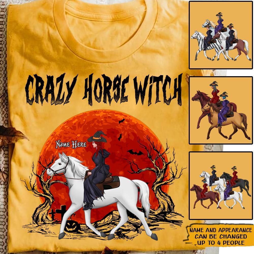 Horse Custom Shirt Crazy Horse Witch Personalized Gift Halloween - PERSONAL84