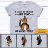 Horse Custom T Shirt I Like My Horse And Wine And Maybe 3 People Personalized Gift - PERSONAL84