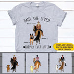 Horse Dogs Custom T Shirt And She Lived Happily Ever After Personalized Gift - PERSONAL84