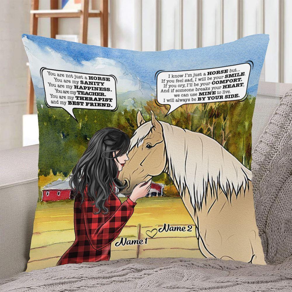horse girl custom pillow you are not just a horse personalized gift personal84