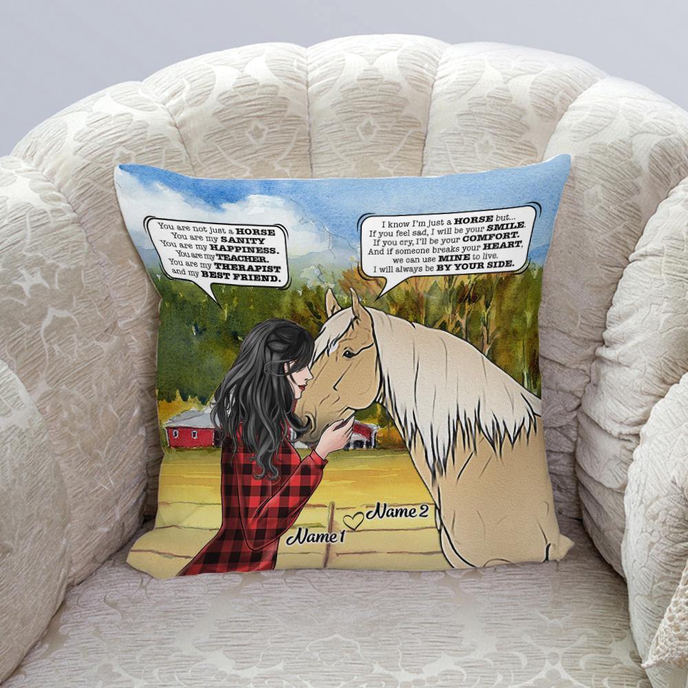 horse girl custom pillow you are not just a horse personalized gift personal84