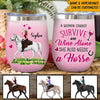Horse Lovers Custom Wine Tumbler A Woman Cannot Survive On Wine Alone Personalized Gift - PERSONAL84