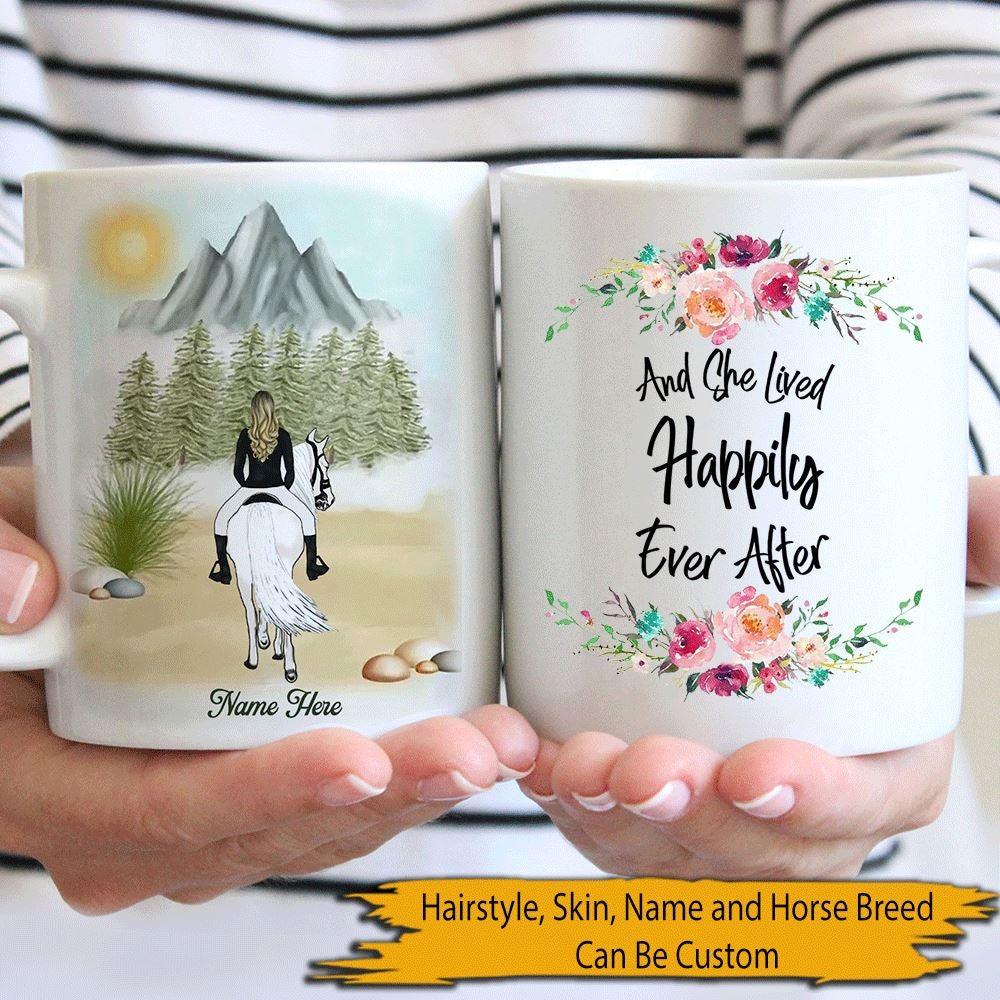 Horse Mug Personalized Names And She Lived Happily Ever After Personalized Gift - PERSONAL84
