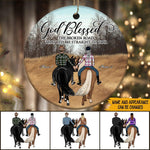 Horse Riding Couple Custom Ornament God Blessed The Broken Road Personalized Gift - PERSONAL84