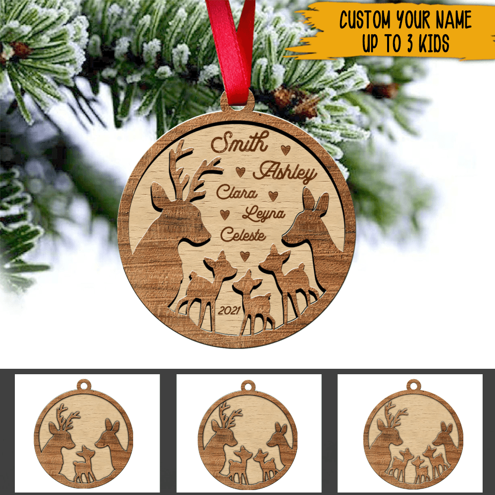 Hunting Christmas Ornament Family Deer Personalized Gift - PERSONAL84