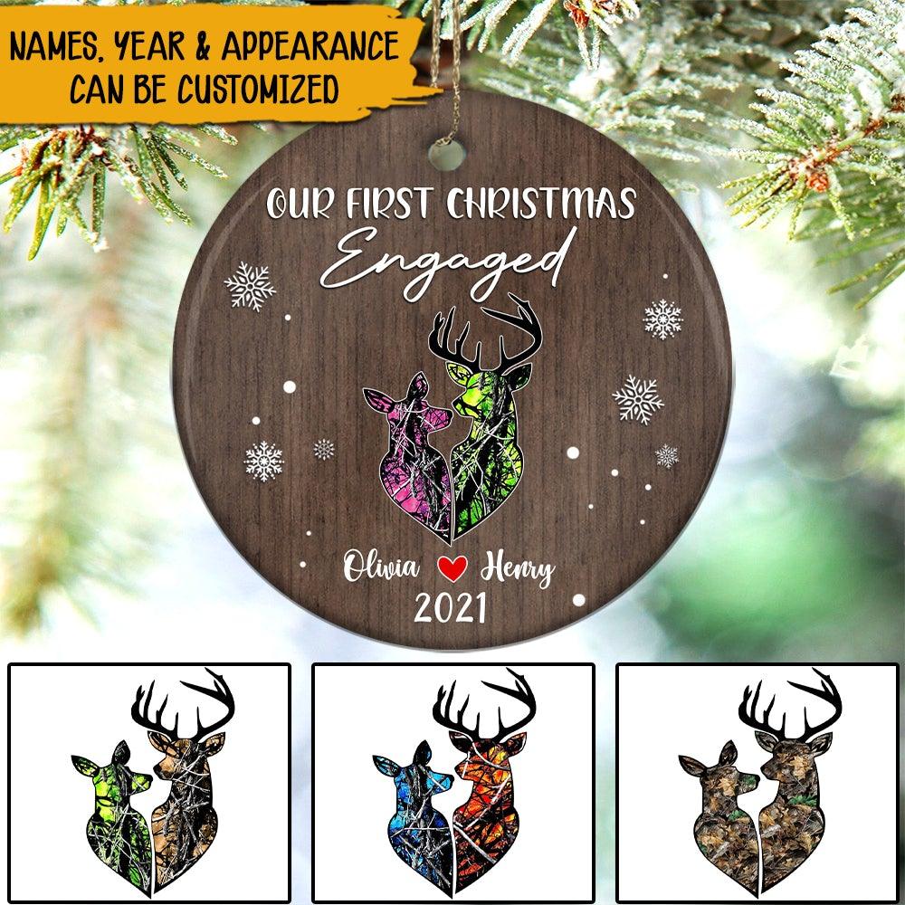 Hunting Couple Christmas Gift Custom Ornament Our First Christmas Engaged Personalized Gift For Couple - PERSONAL84
