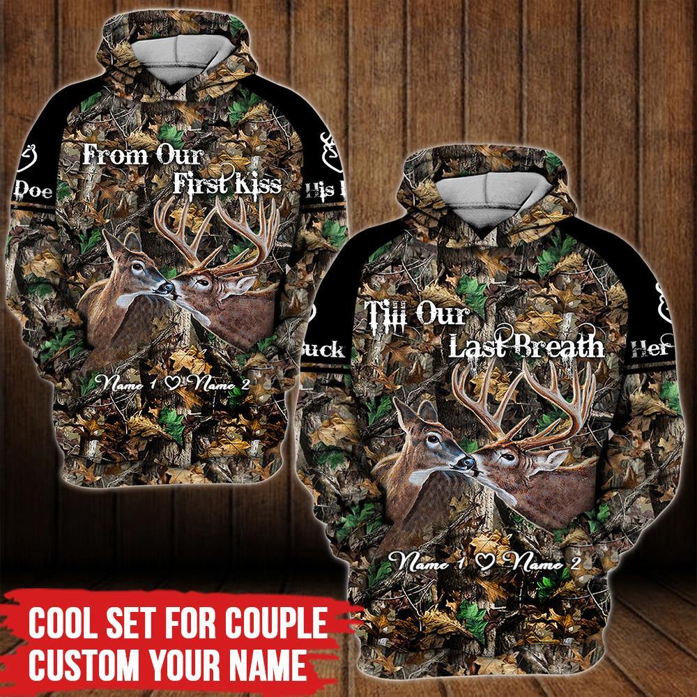 Hunting Couple Custom All Over Print Shirt From Our First Kiss Till Out Last Breath Personalized Gift - PERSONAL84