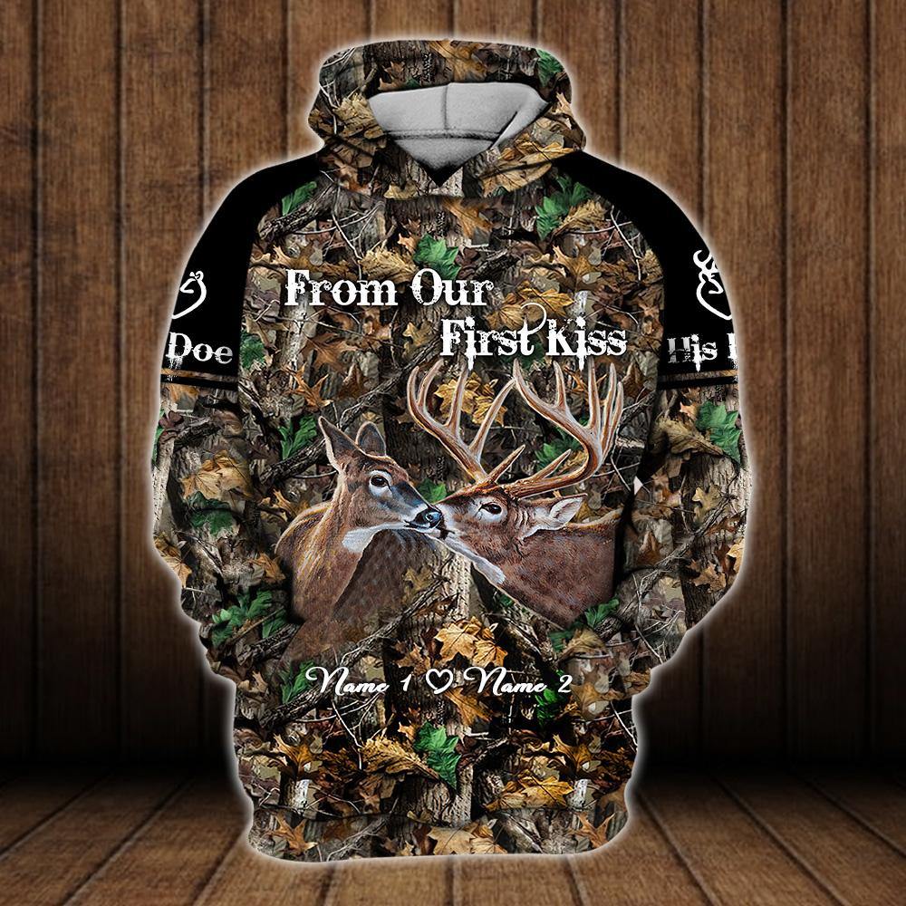 Hunting Couple Custom All Over Print Shirt From Our First Kiss Till Out Last Breath Personalized Gift - PERSONAL84